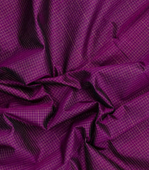 Purple Handloom Silk Cotton Saree With Checks-SC4680