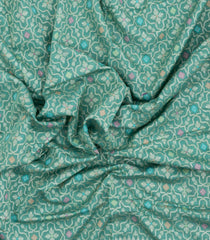 Aquamarine Handloom Banarasi Silk Saree With Meena Floral Motifs-BE1919