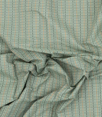 Shadow Green Handloom Village Cotton Saree With Checks & Buttas-VC1631