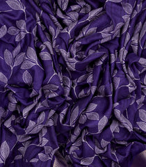Violet Woven Synthetic Dola Saree With Printed Floral Motifs-BL4503