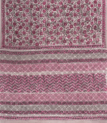 Grey Handloom Bengal Cotton Saree With Printed Floral Motifs-BG1575