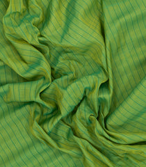 Light Green Handloom Gadwal Silk Cotton Saree With Stripes-GA0395
