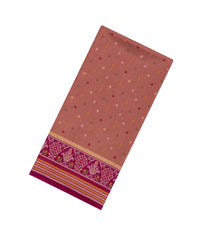 Peach Woven Art Dupion Saree With Tie & Dye Motifs & Zari Border-BL5871