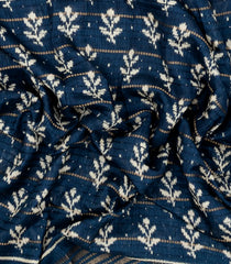 Steel Blue Printed Synthetic Dola Silk Saree With Zari Border-BL5057