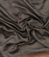 Black Printed Chanderi Cotton Saree With Zari Border-CC1533