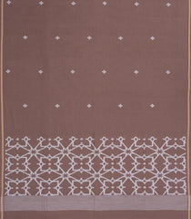 Dusty Pink Handloom Bengal Cotton Saree With Floral Motifs-BG1840