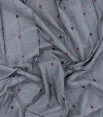 Grey Woven Chettinad Cotton Saree With Buttas-CN1902