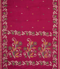 Magenta Printed Blended Erode Cotton Saree With Zari Border-SY0462