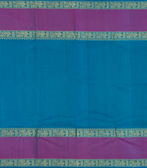 Cyan Handloom Kanchipuram Silk Saree With Checks-KA15151