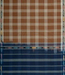 Brown Woven Kadappa Cotton Saree With Checks-KN0716