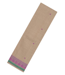 Taupe Handloom Kanchi Cotton Saree With Buttas-KC1771