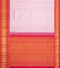 Baby Pink Handloom Korvai Kanchipuram Silk Saree With Zari Stripes-KA16586