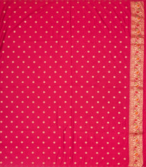 Hot Pink Woven Blended Dupion Saree With Konia Butta Motifs