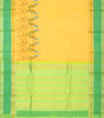 Sandal Handloom Chirala Silk Cotton Saree With Peacock Motifs