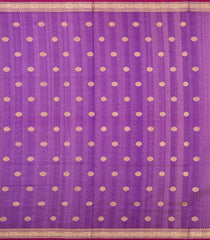 Purple Handloom Silk Cotton Saree With Contrast Zari Border-SC4071