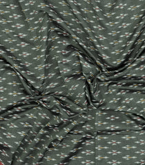 Shadow Green Handwoven Orissa Cotton Saree With Tie & Dye Motifs-OR0911