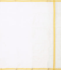 White Handloom Pure Silk 9 Yards Dhoti With 5 Yards Angavasthram-CD1545