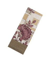 Chestnut Pink Woven Blended Linen Saree With Printed Floral Motifs-BL4842