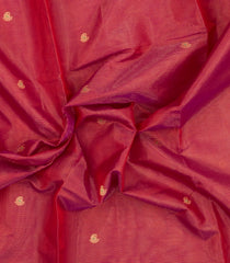 Magenta Handloom Silk Cotton Saree With Zari Stripes & Buttas-SC4793