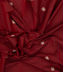 Crimson Handloom Kanchi Cotton Saree With Annam Motifs-KC1661
