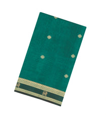 Sea Green Handloom Silk Cotton Saree With Zari Buttas-SC4551