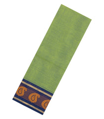 Light Green Woven Chettinad Cotton Saree With Contrast Border-CN1939