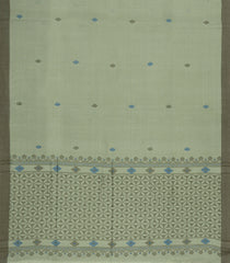 Cardamom Green Woven Tussar Silk Saree With Buttas & Contrast Border-TU3474