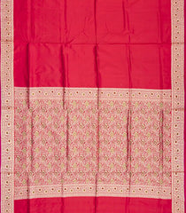 Dark Peach Handloom Banarasi Silk Saree With Meena Border-BE1610