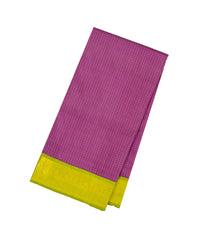 Lilac Handloom Korvai Kanchipuram 9 Yards Silk Saree With Checks-KA13384