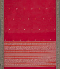 Green Handloom Village Cotton Saree With Buttas-VC1658