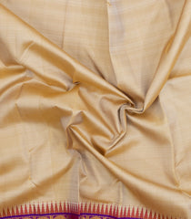 Taupe Handloom Korvai Kanchipuram Silk Saree With Contrast Border-KA15508