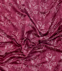 Magenta Printed Chanderi Cotton Saree With Zari Border-CC1507