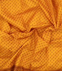 Yellow Printed Silk Saree With Floral Motifs & Zari Border-PS0682