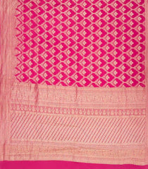 Hot Pink Woven Mysore Silk Saree With Floral Jaal Motifs-MS3067