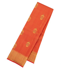 Red Handloom Tissue Kanchipuram Silk Saree With Meena Buttas-KA16833