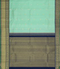 Aquamarine Handloom Korvai Kanchipuram Silk Saree With Buttas-KA15506