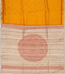 Orange Woven Organza Silk Saree With Embroidered Floral Motifs-BL3843