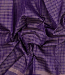 Violet Handloom Soft Silk Saree With Zari Checks-SO4667