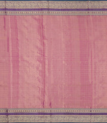 Peach Handloom Silk Cotton Saree With Stripes & Contrast Border-SC4561