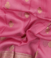 Dusty Pink Woven Pure Organza Silk Saree With Zari Buttas-KS1089