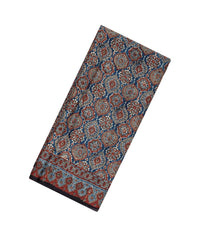 Blue Woven Modal Silk Saree With Ajrakh Printed Jaal Motifs-BL3611