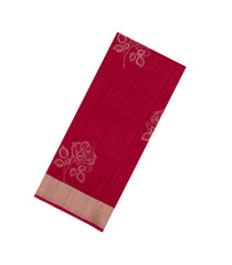 Crimson Woven Synthetics Dola Silk Saree With Zari Border-BL5258