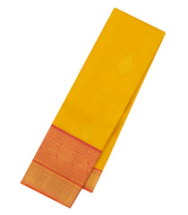 Mustard Handloom Korvai Kanchipuram Silk Saree With Floral Buttas-KA13927