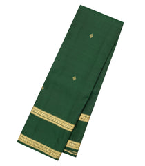 Dark Green Woven Pure Silk Saree With Diamond Buttas-EC2550