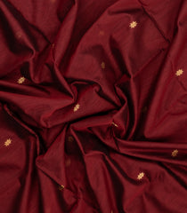 Maroon Handloom Maheswari Silk Cotton Saree With Buttas & Zari Border-SC4886