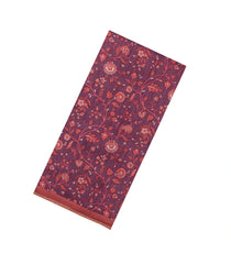 Rust Printed Tussar Silk Saree With Floral Motifs-TU3604