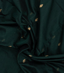 Bottle Green Handloom Maheswari Silk Cotton Saree With Floral Buttas-SC4958