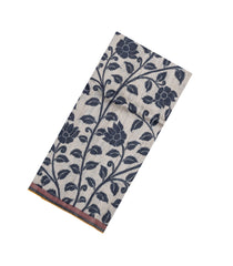 Off White Printed Tussar Silk Saree With Floral Motifs -TU3703