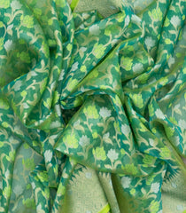Green Handloom Organza Soft Silk Saree With Floral Motifs-SO4120