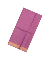 Pink Woven Tussar Silk Saree With Chevron Motifs-TU3559